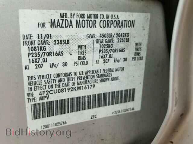 2002 MAZDA TRIBUTE - VIN: 4F2CU08192KM16179 - Фото 10