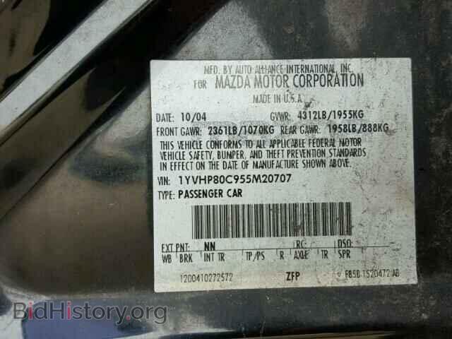 2005 MAZDA 6 - VIN: 1YVHP80C955M20707 - Photo 10
