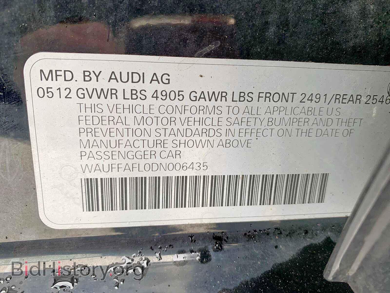 2013 AUDI A4 - VIN: WAUFFAFL0DN006435 - Фото 9