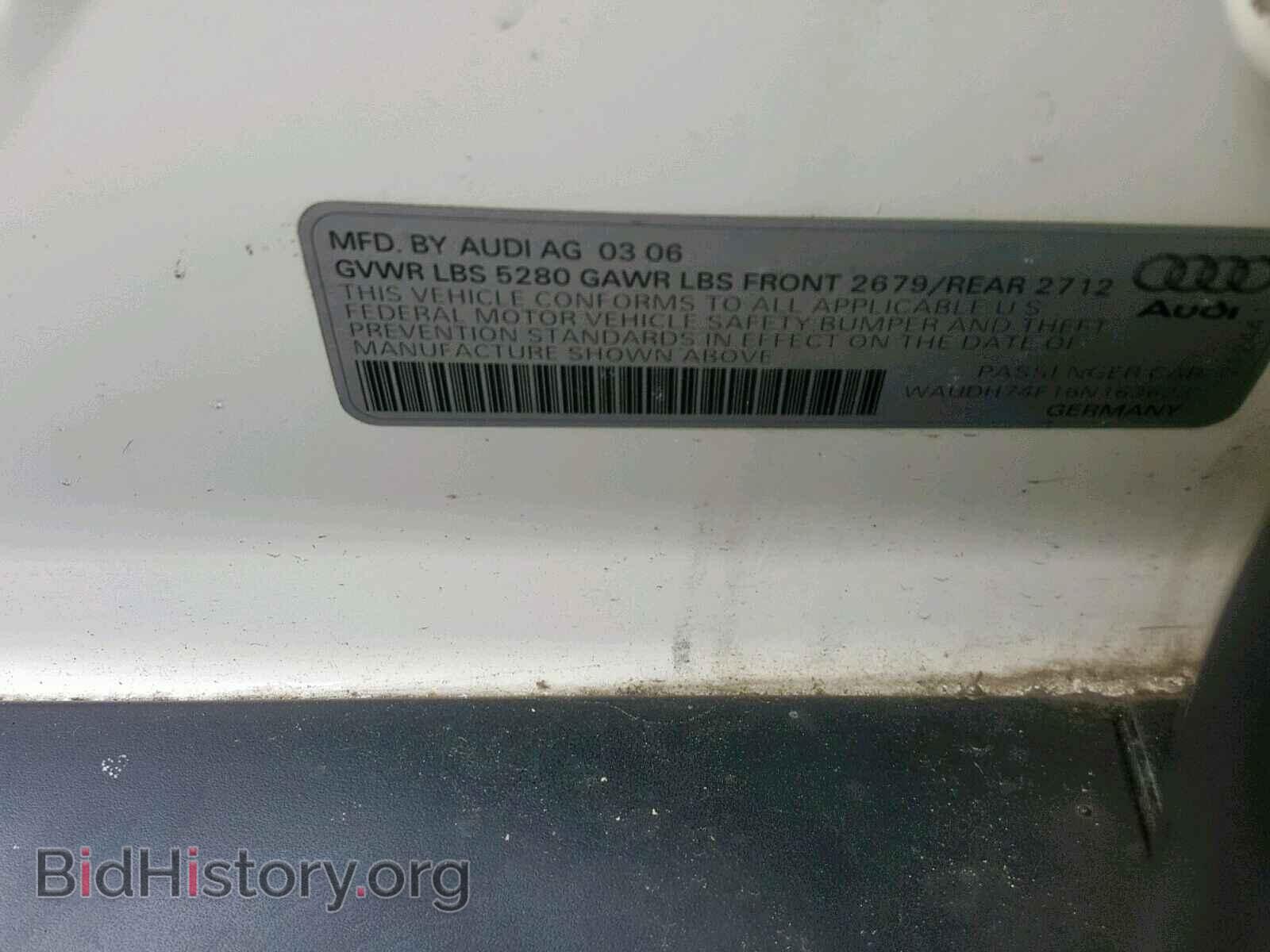 2006 AUDI A6 - VIN: WAUDH74F16N163623 - Фото 10