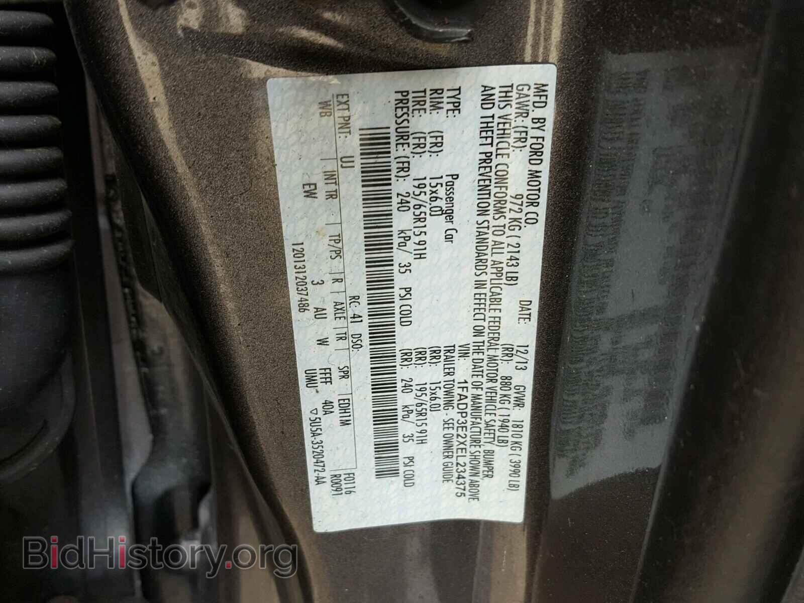2014 FORD FOCUS - VIN: 1FADP3E2XEL234375 - Фото 10