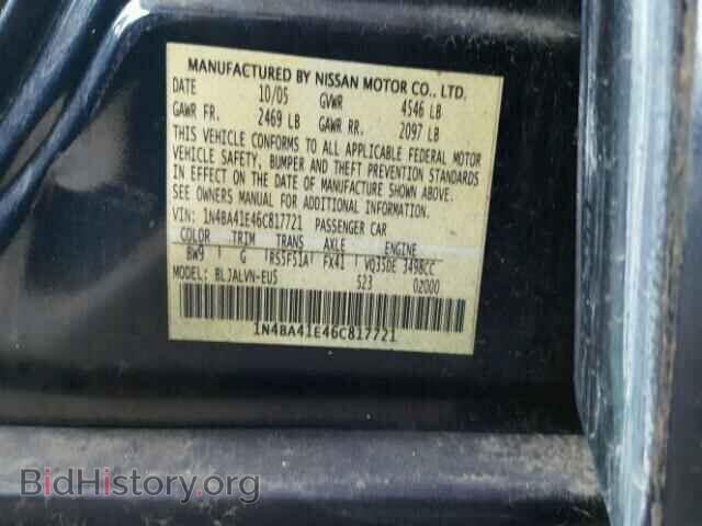 2006 NISSAN MAXIMA - VIN: 1N4BA41E46C817721 - Фото 10