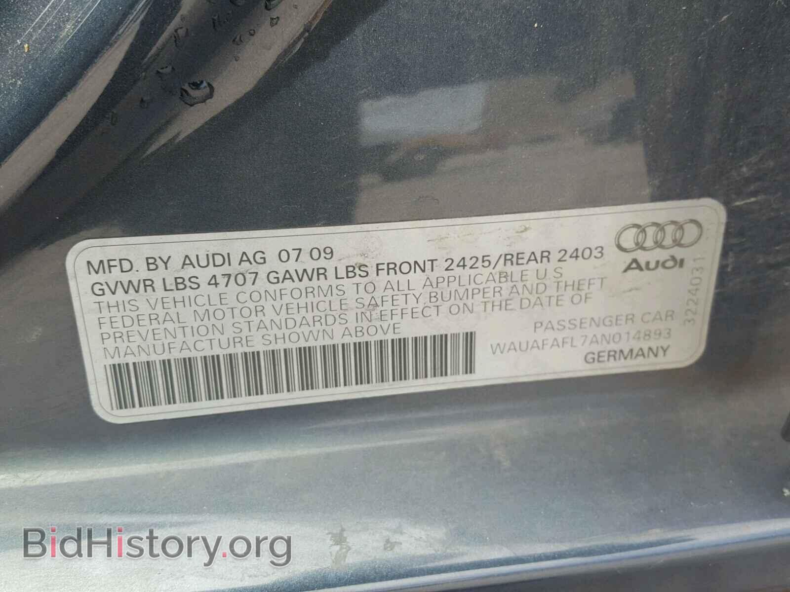 2010 AUDI A4 - VIN: WAUAFAFL7AN014893 - Фото 10