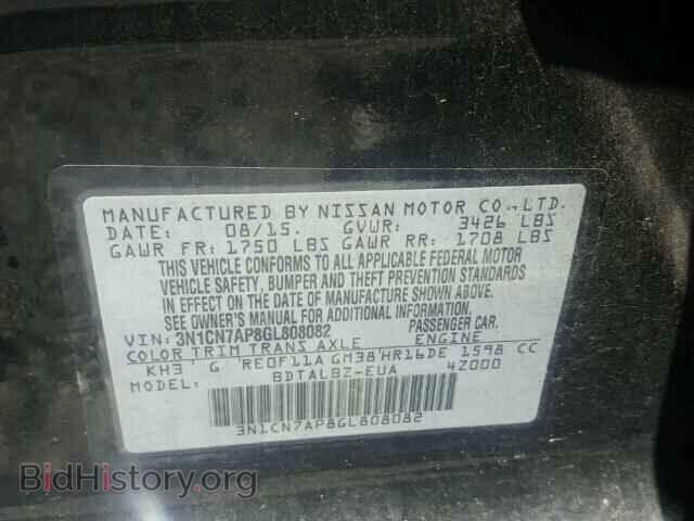 2016 NISSAN VERSA - VIN: 3N1CN7AP8GL808082 - Фото 10