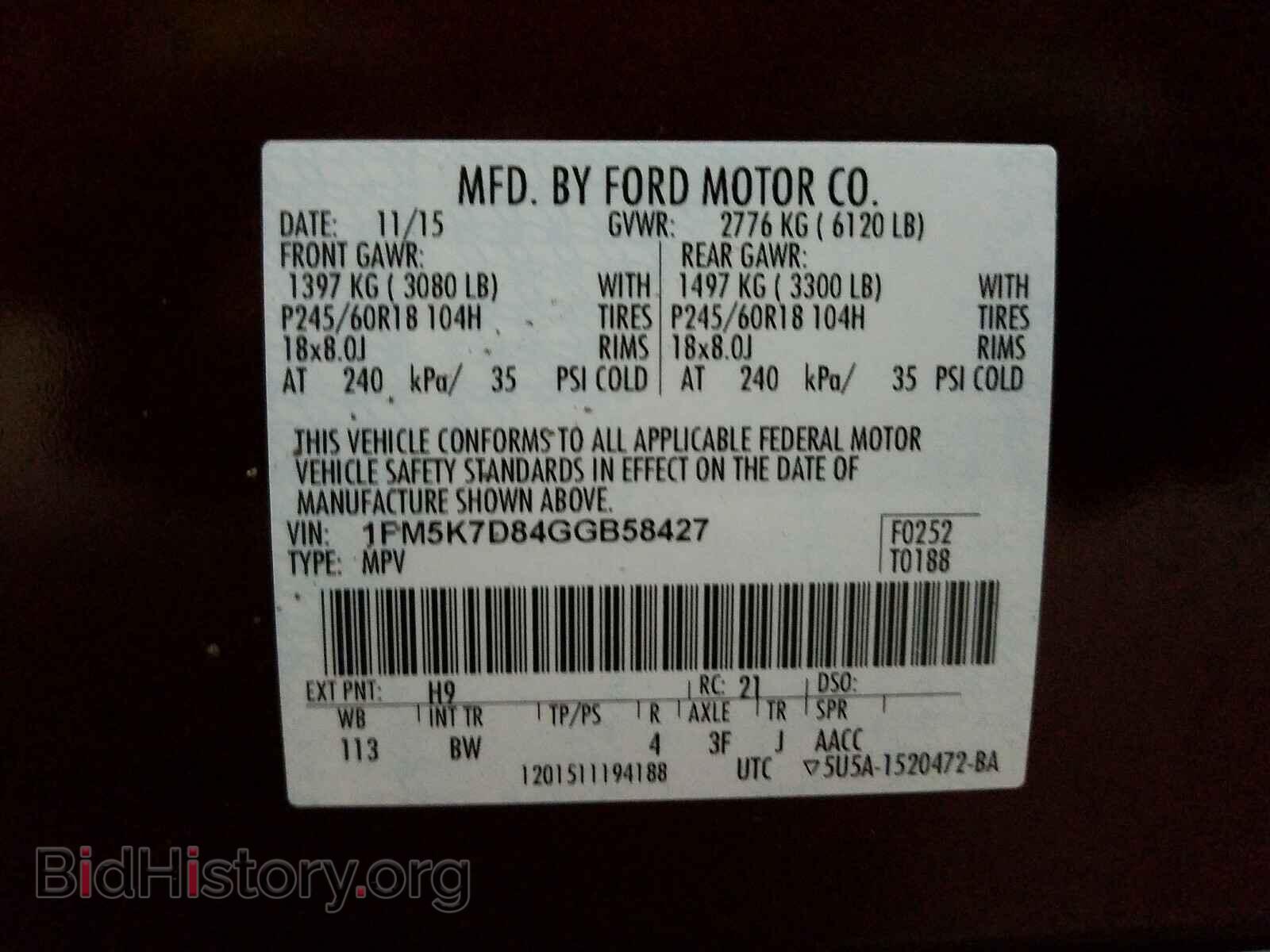 2016 FORD EXPLORER - VIN: 1FM5K7D84GGB58427 - Photo 10