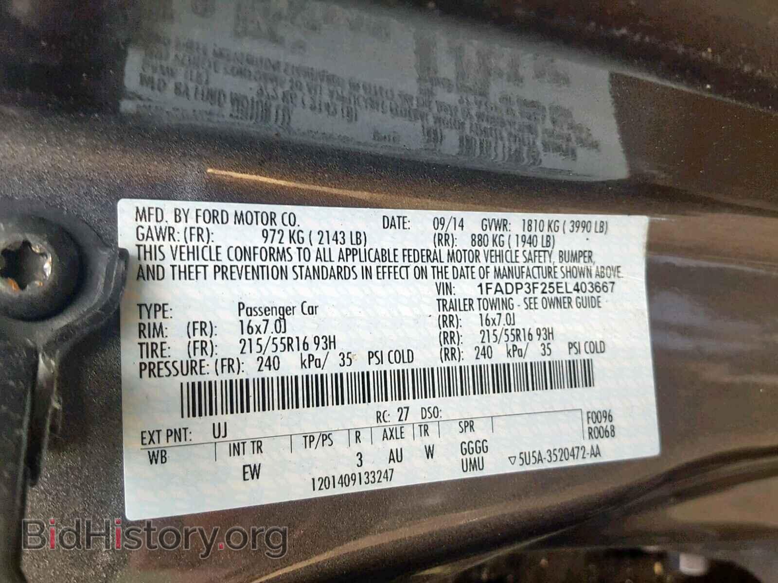 2014 FORD FOCUS SE - VIN: 1FADP3F25EL403667 - Фото 10