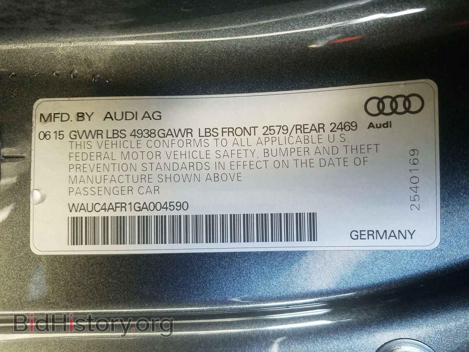 2016 AUDI S5/RS5 - VIN: WAUC4AFR1GA004590 - Фото 10