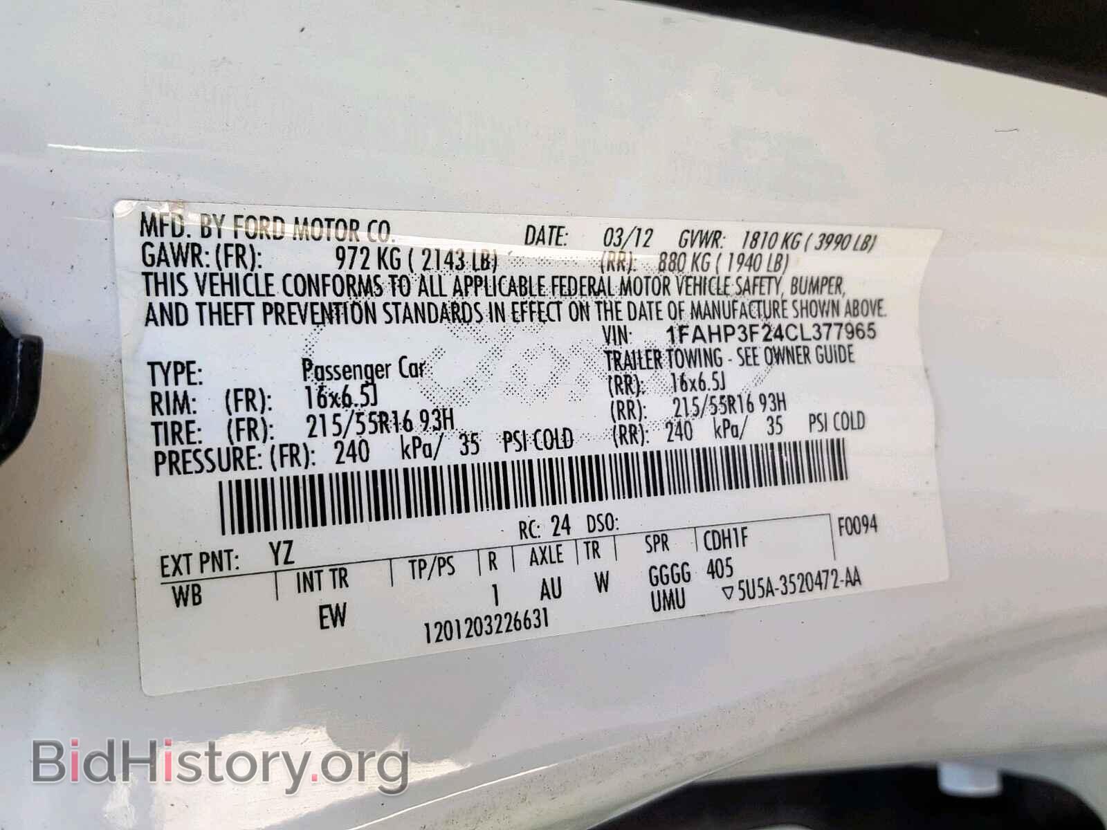 2012 FORD FOCUS SE - VIN: 1FAHP3F24CL377965 - Фото 10