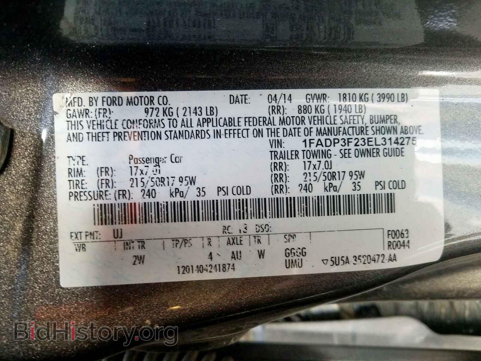 2014 FORD FOCUS - VIN: 1FADP3F23EL314275 - Photo 10