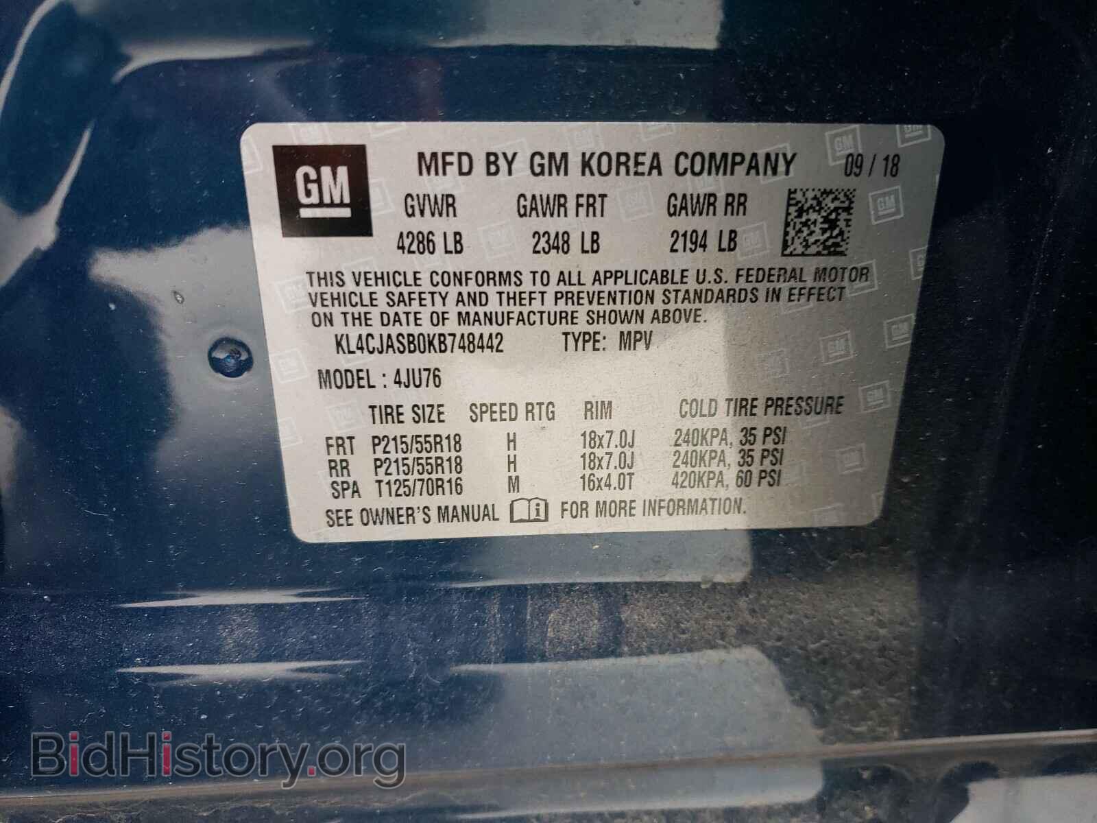 2019 BUICK ENCORE - VIN: KL4CJASB0KB748442 - Photo 10