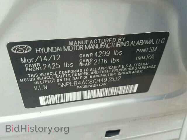 2012 HYUNDAI SONATA - VIN: 5NPEB4AC8CH493532 - Фото 10