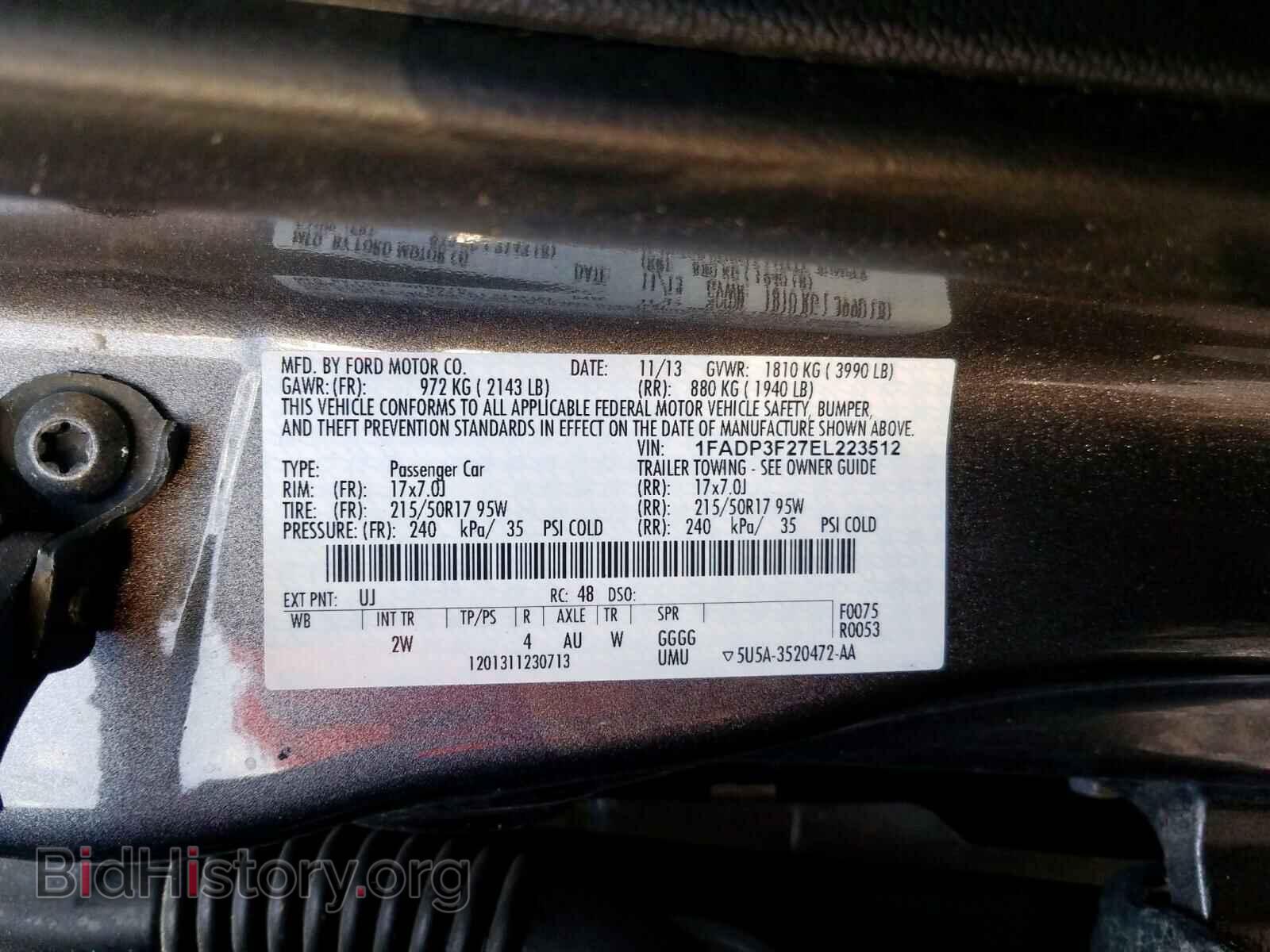 2014 FORD FOCUS - VIN: 1FADP3F27EL223512 - Фото 10