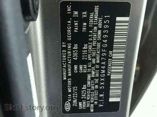 2015 KIA OPTIMA - VIN: 5XXGM4A79FG493951 - Фото 10