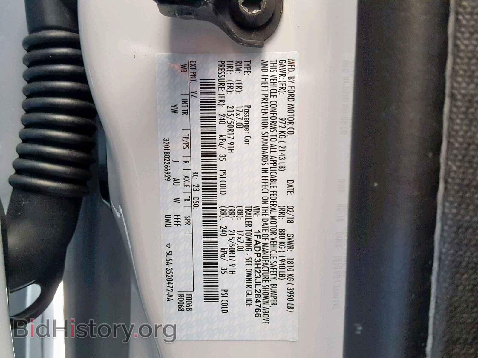 2018 FORD FOCUS - VIN: 1FADP3H23JL284766 - Фото 10