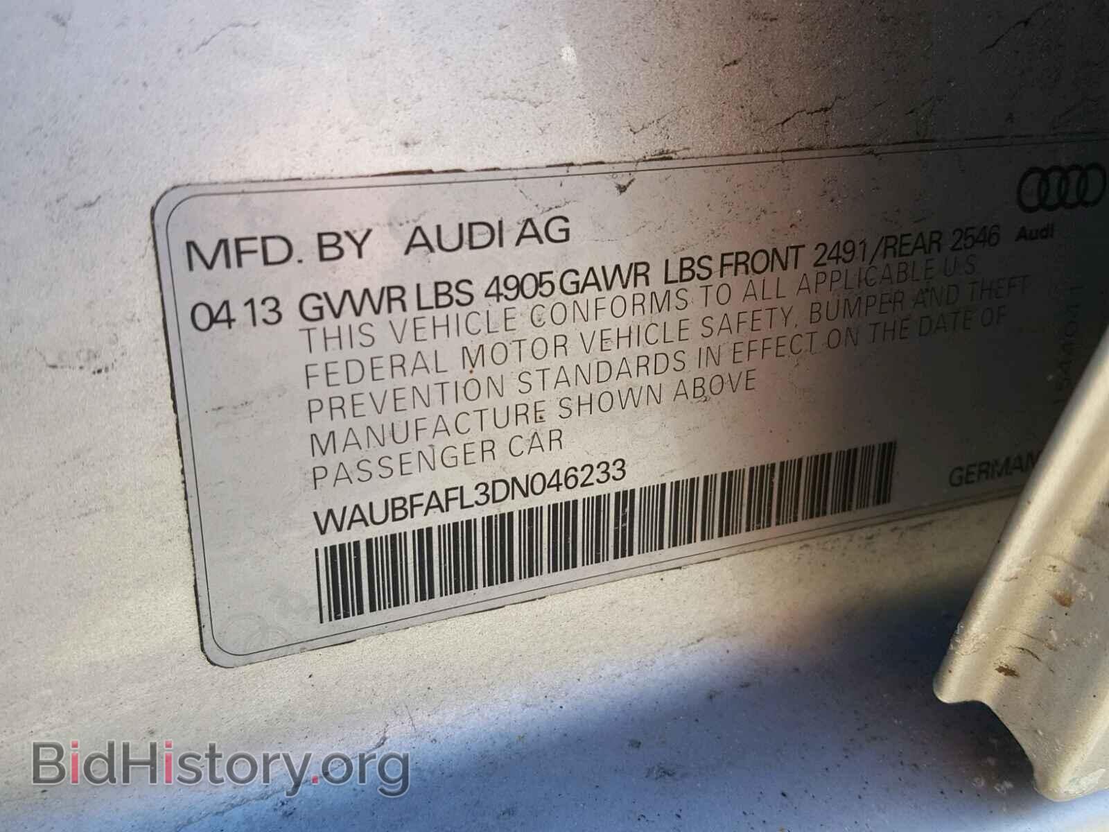 2013 AUDI A4 - VIN: WAUBFAFL3DN046233 - Фото 10