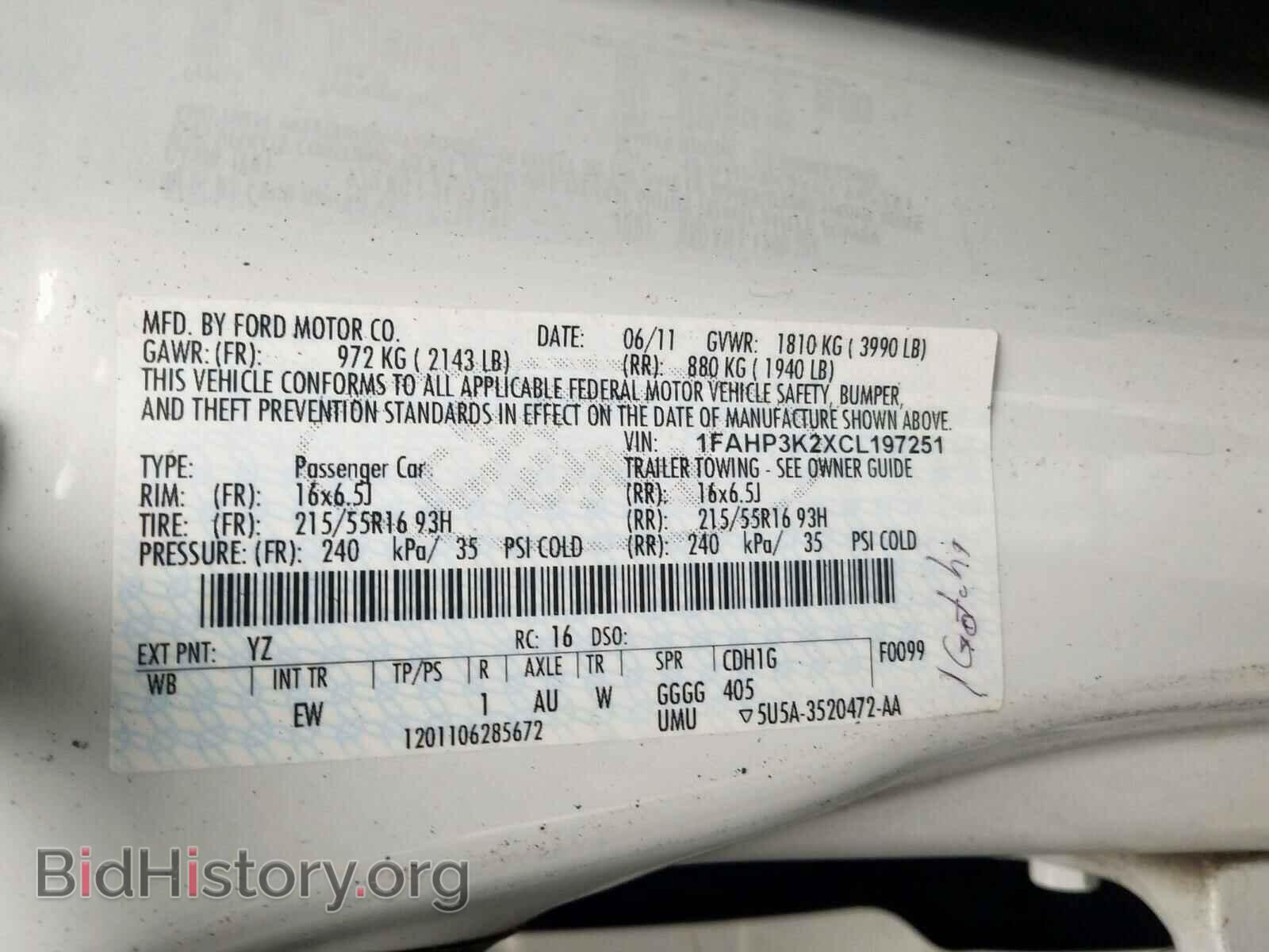 2012 FORD FOCUS SE - VIN: 1FAHP3K2XCL197251 - Фото 10