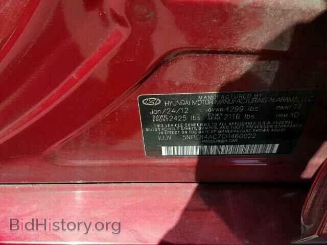 2012 HYUNDAI SONATA - VIN: 5NPEB4AC7CH460022 - Photo 10