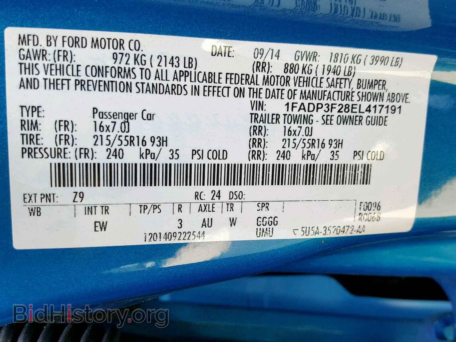 2014 FORD FOCUS SE - VIN: 1FADP3F28EL417191 - Фото 10