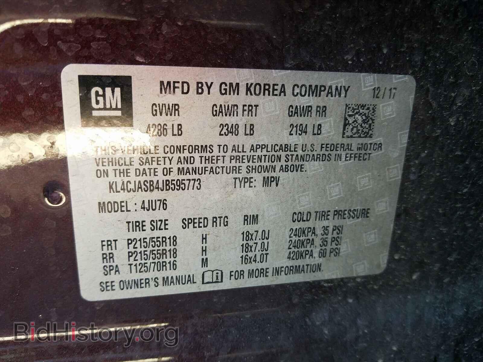 2018 BUICK ENCORE - VIN: KL4CJASB4JB595773 - Photo 10
