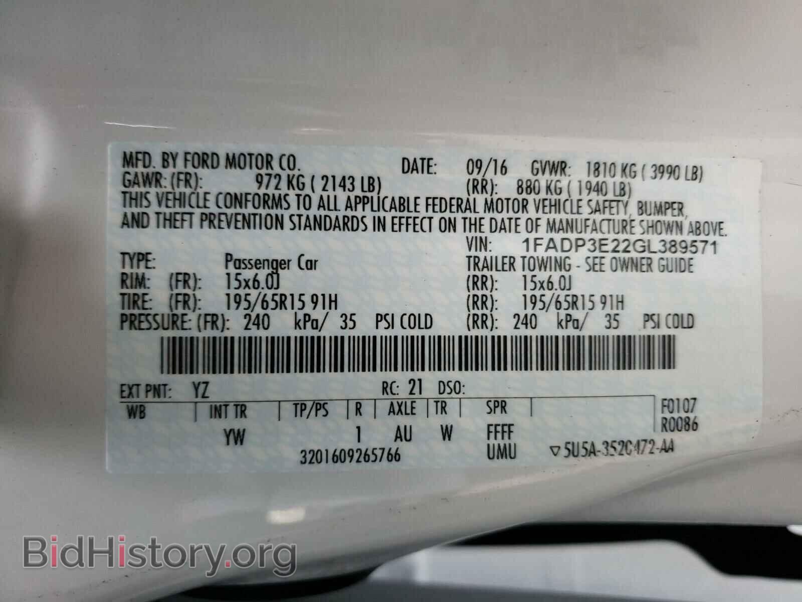 2016 FORD FOCUS - VIN: 1FADP3E22GL389571 - Photo 10