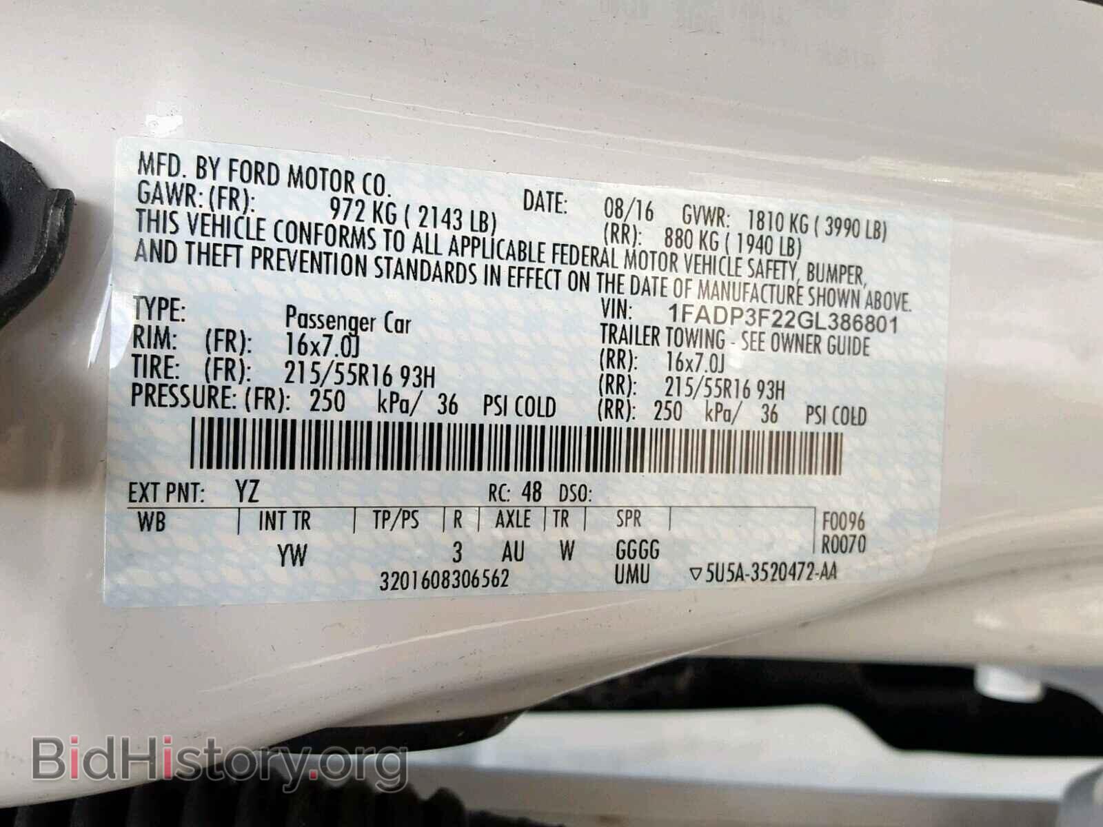 2016 FORD FOCUS SE - VIN: 1FADP3F22GL386801 - Фото 10