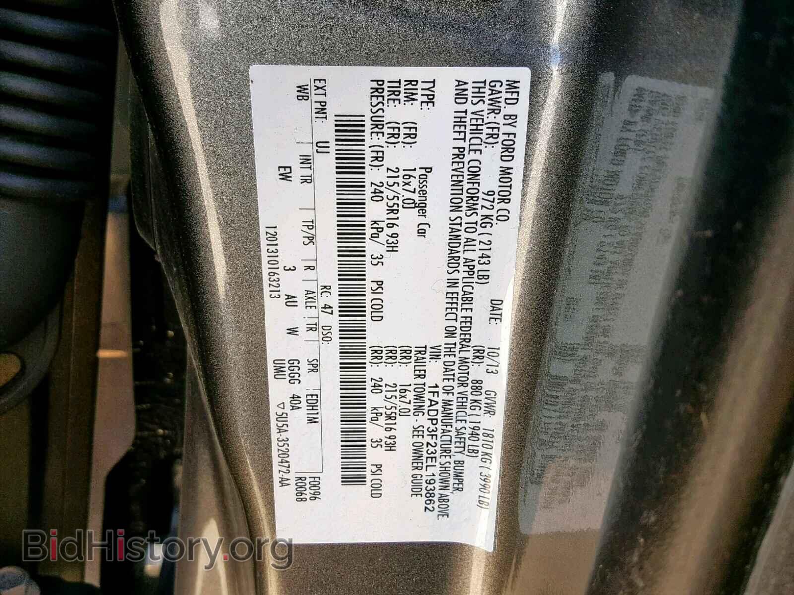 2014 FORD FOCUS SE - VIN: 1FADP3F23EL193862 - Фото 10