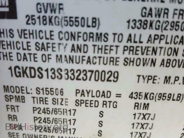 2003 GMC ENVOY - VIN: 1GKDS13S332370029 - Фото 10