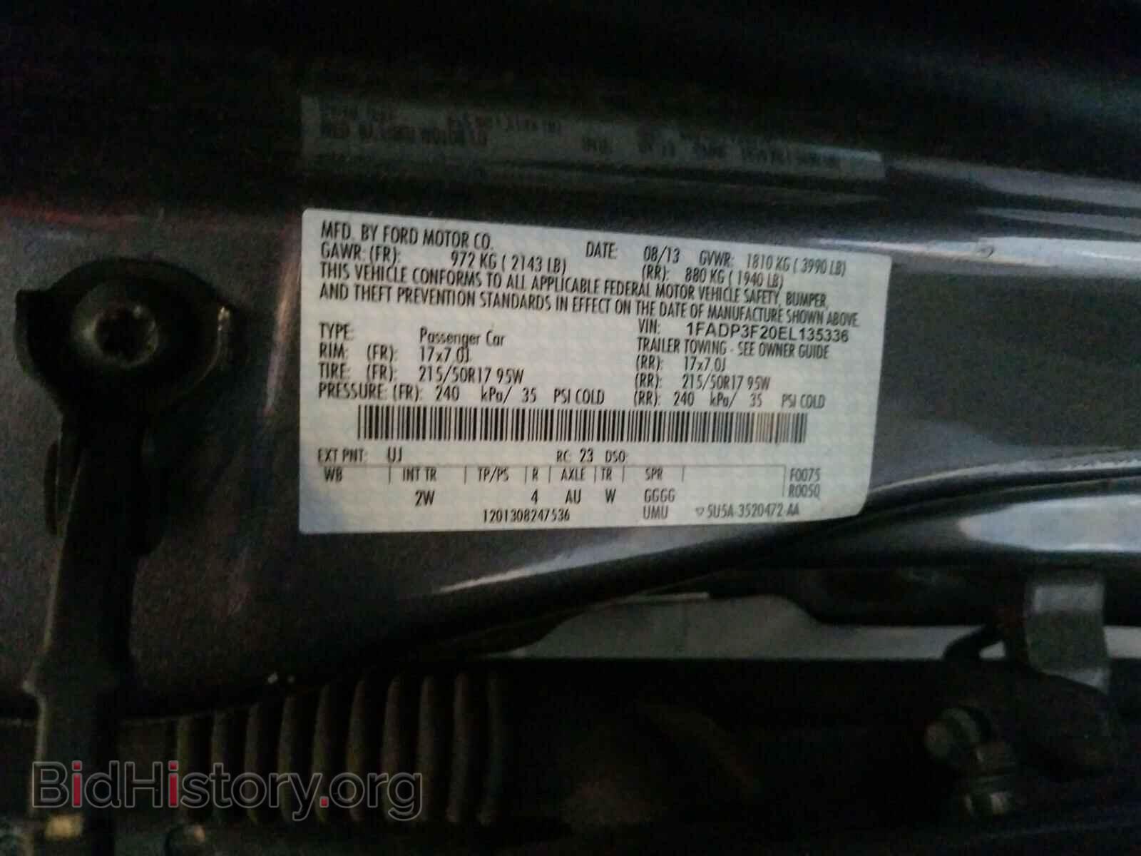 2014 FORD FOCUS - VIN: 1FADP3F20EL135336 - Фото 10