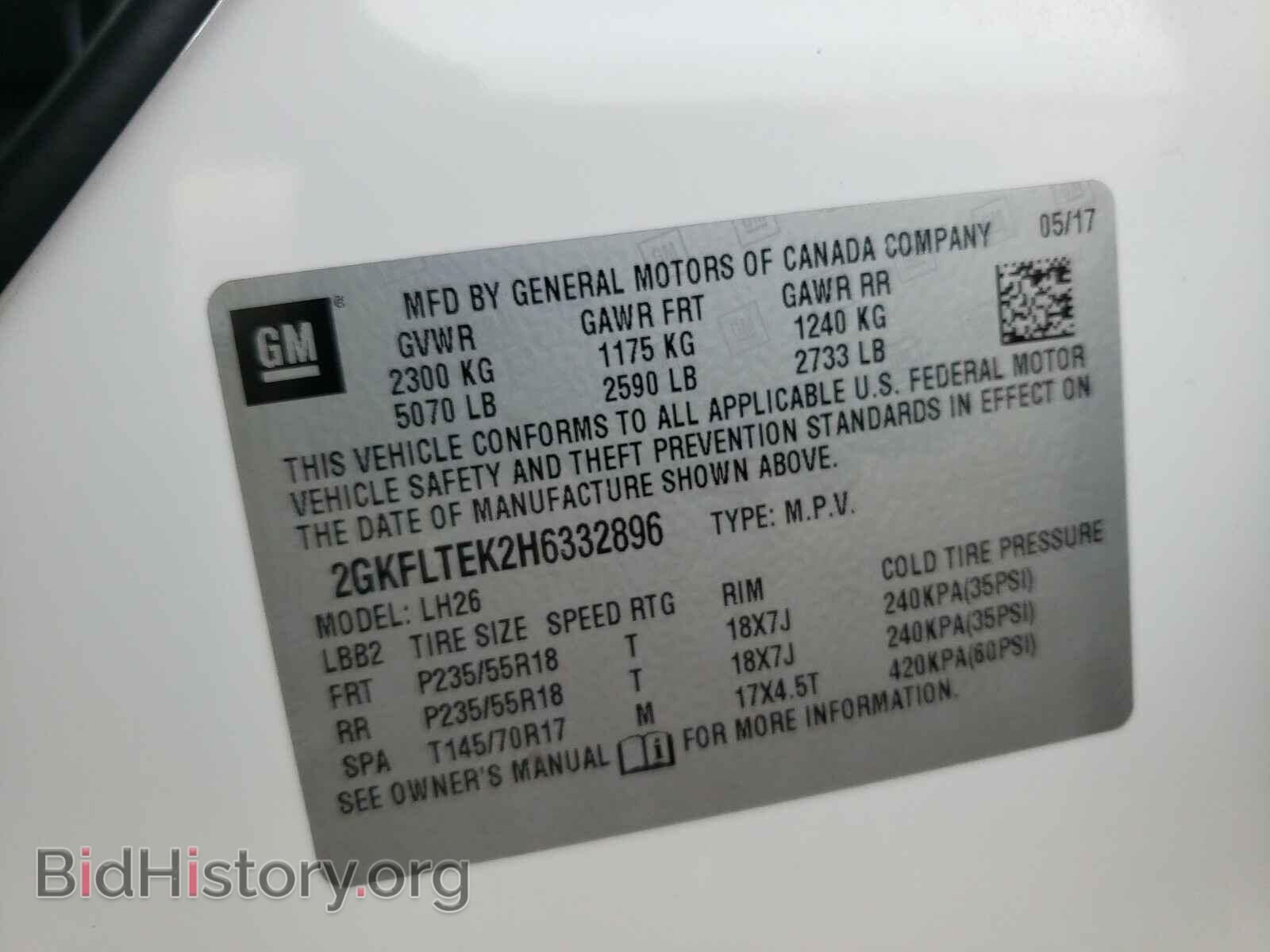 2017 GMC TERRAIN - VIN: 2GKFLTEK2H6332896 - Фото 10