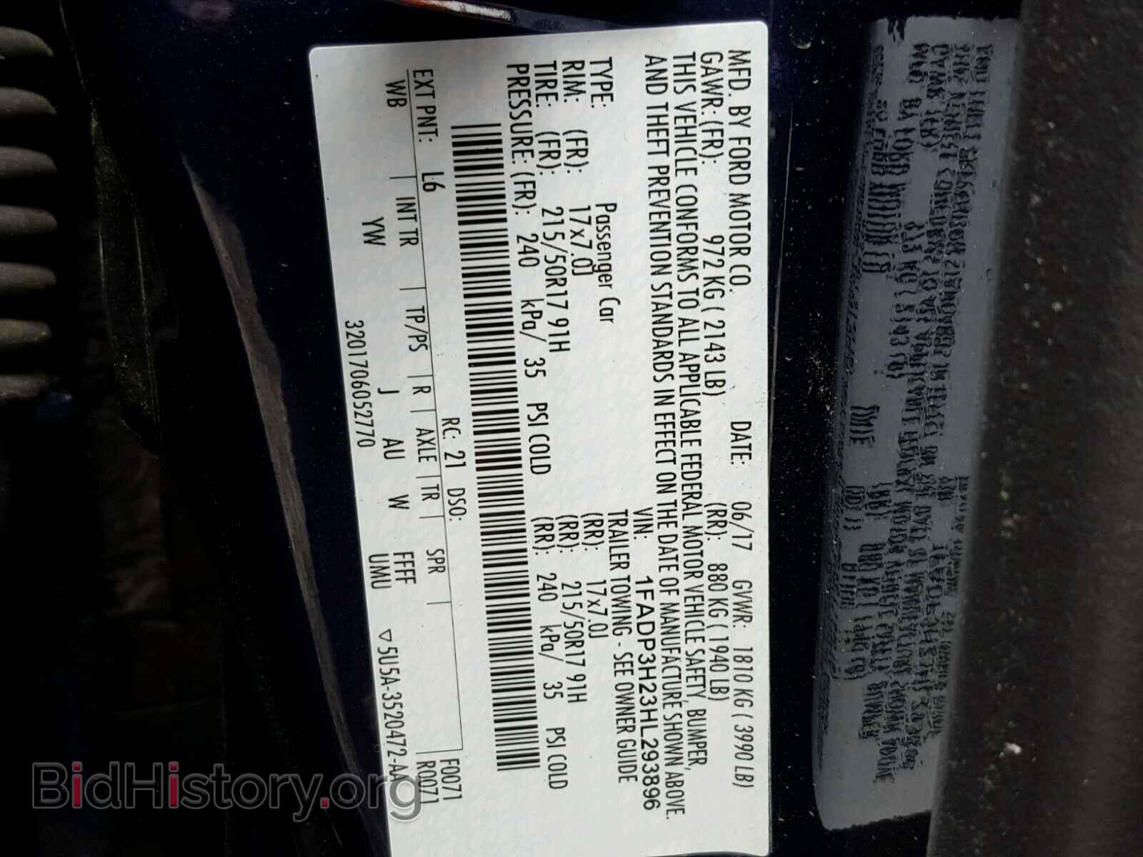 2017 FORD FOCUS - VIN: 1FADP3H23HL293896 - Photo 10
