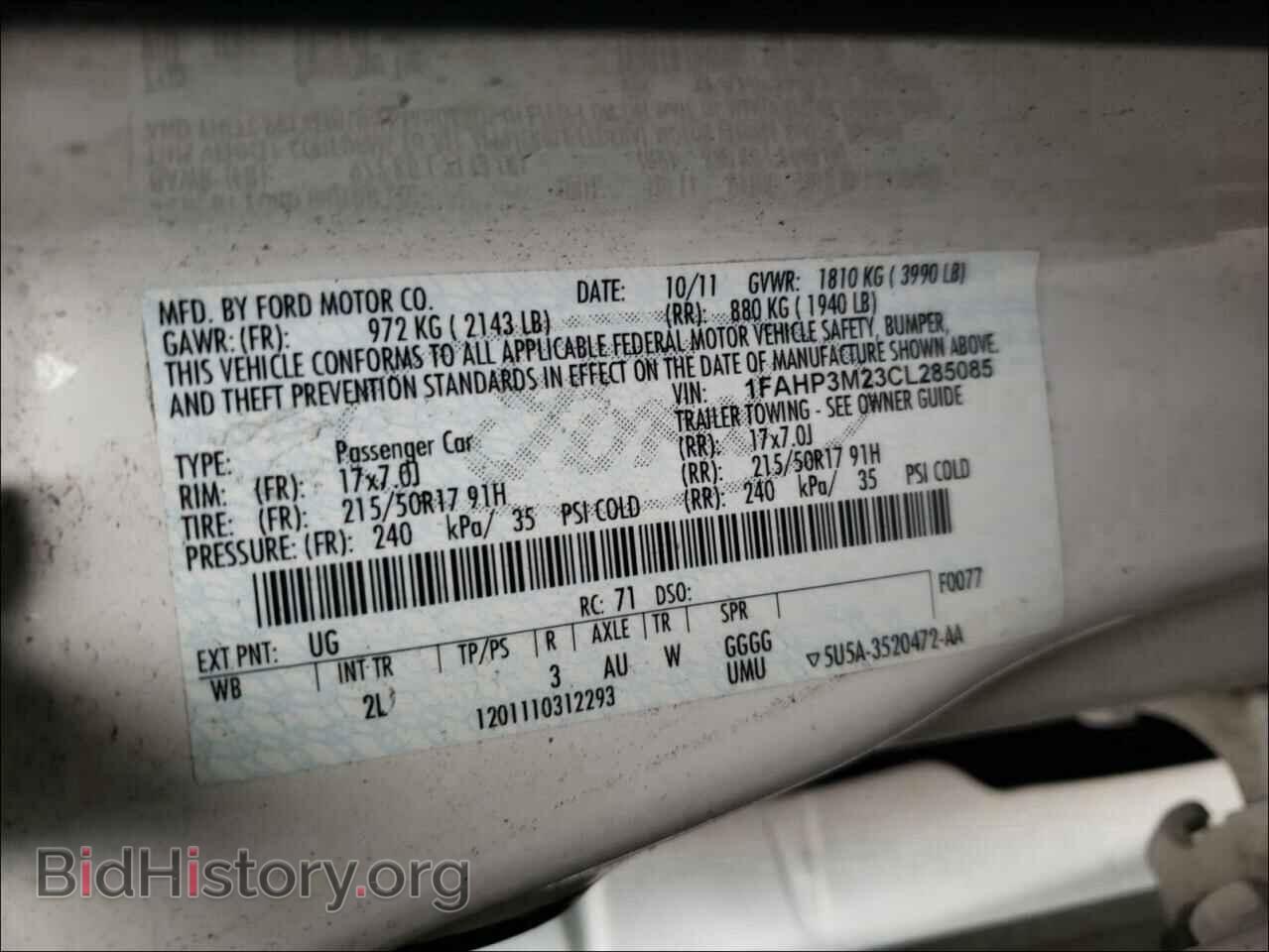2012 FORD FOCUS - VIN: 1FAHP3M23CL285085 - Photo 10