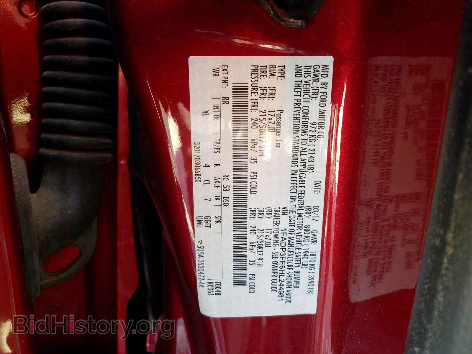 2017 FORD FOCUS - VIN: 1FADP3FE6HL244981 - Photo 10