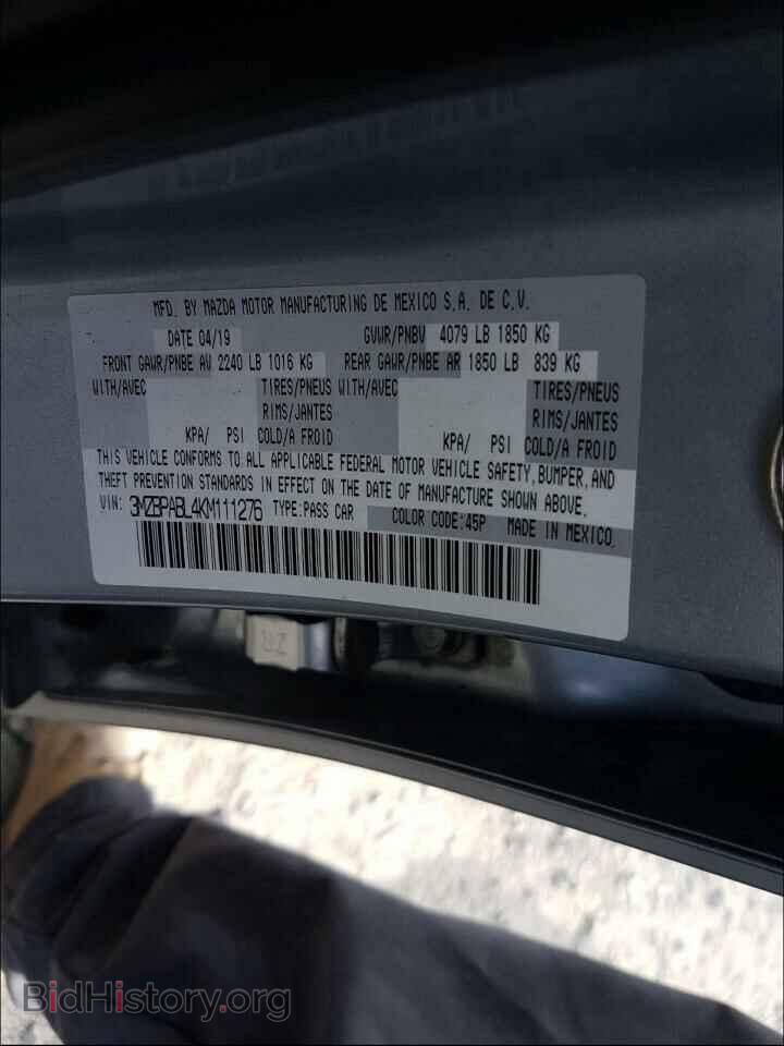 2019 MAZDA 3 - VIN: 3MZBPABL4KM111276 - Фото 10