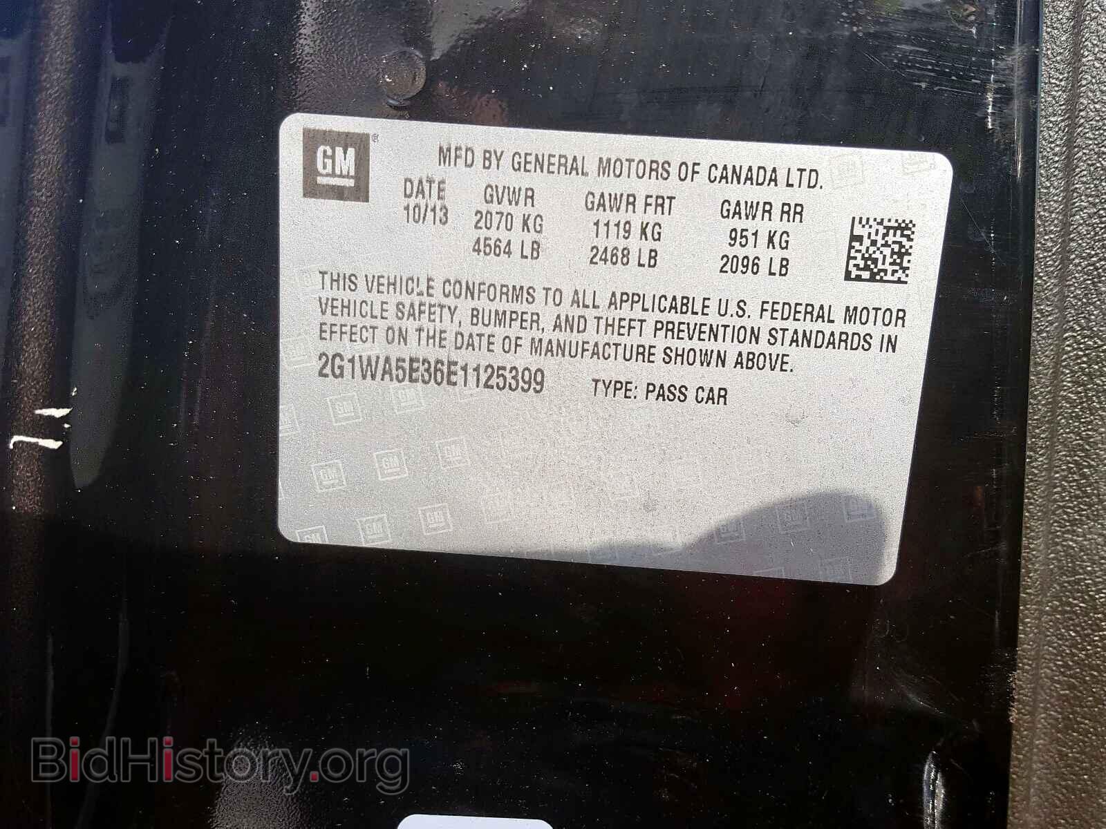 2014 CHEVROLET IMPALA - VIN: 2G1WA5E36E1125399 - Фото 10