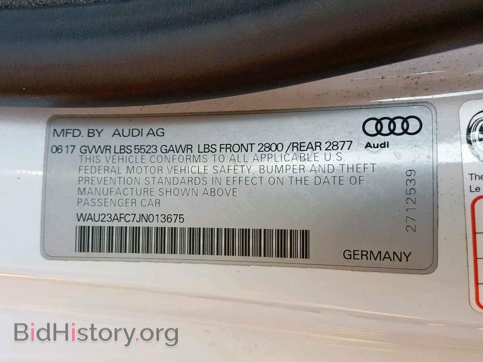 2018 AUDI A7 - VIN: WAU23AFC7JN013675 - Фото 10