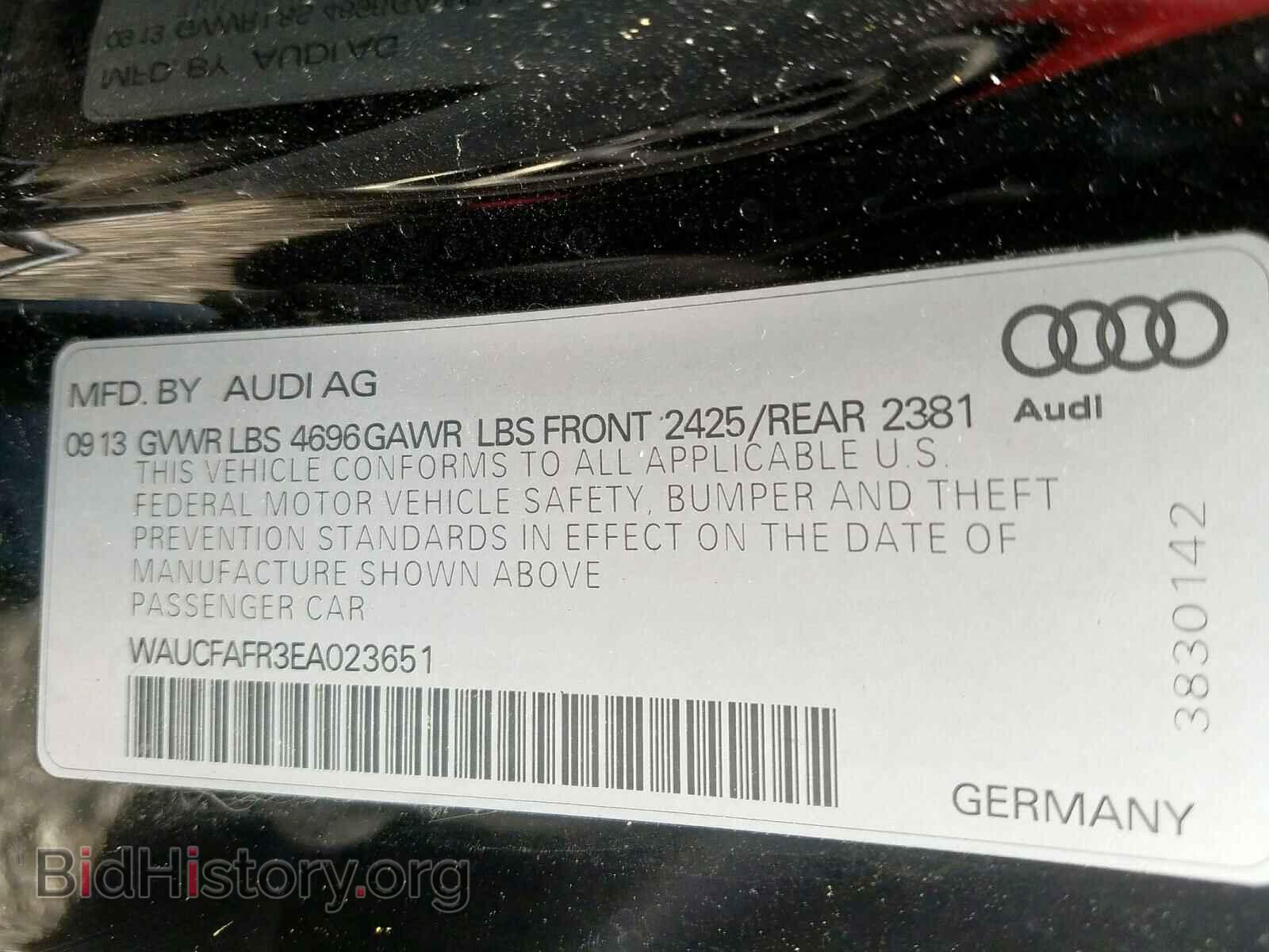 2014 AUDI A5 - VIN: WAUCFAFR3EA023651 - Фото 10