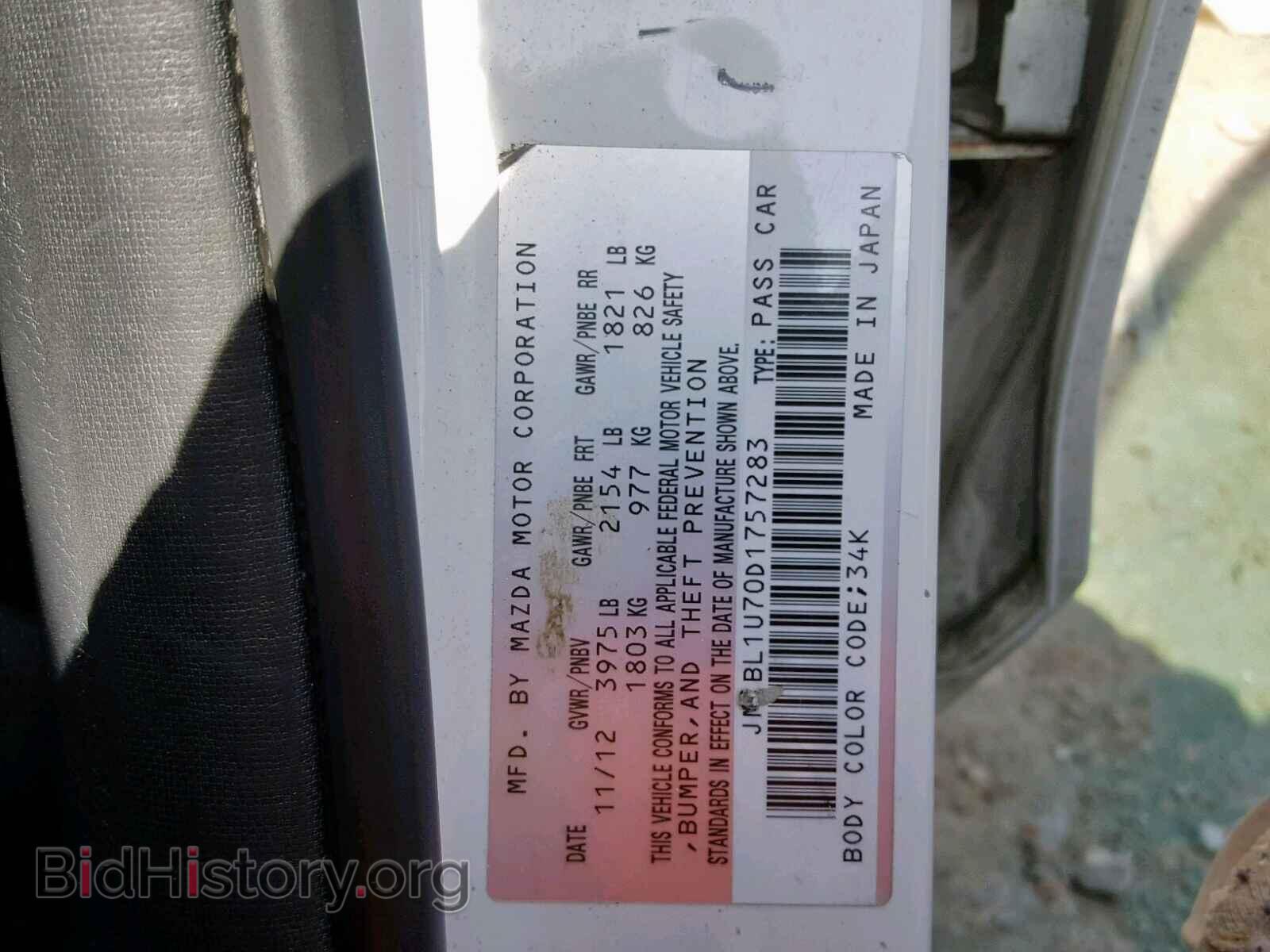 2013 MAZDA 3 - VIN: JM1BL1U70D1757283 - Фото 10