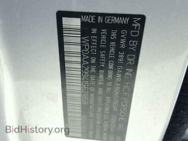2001 PORSCHE 911 - VIN: WP0AA29941S621858 - Фото 10