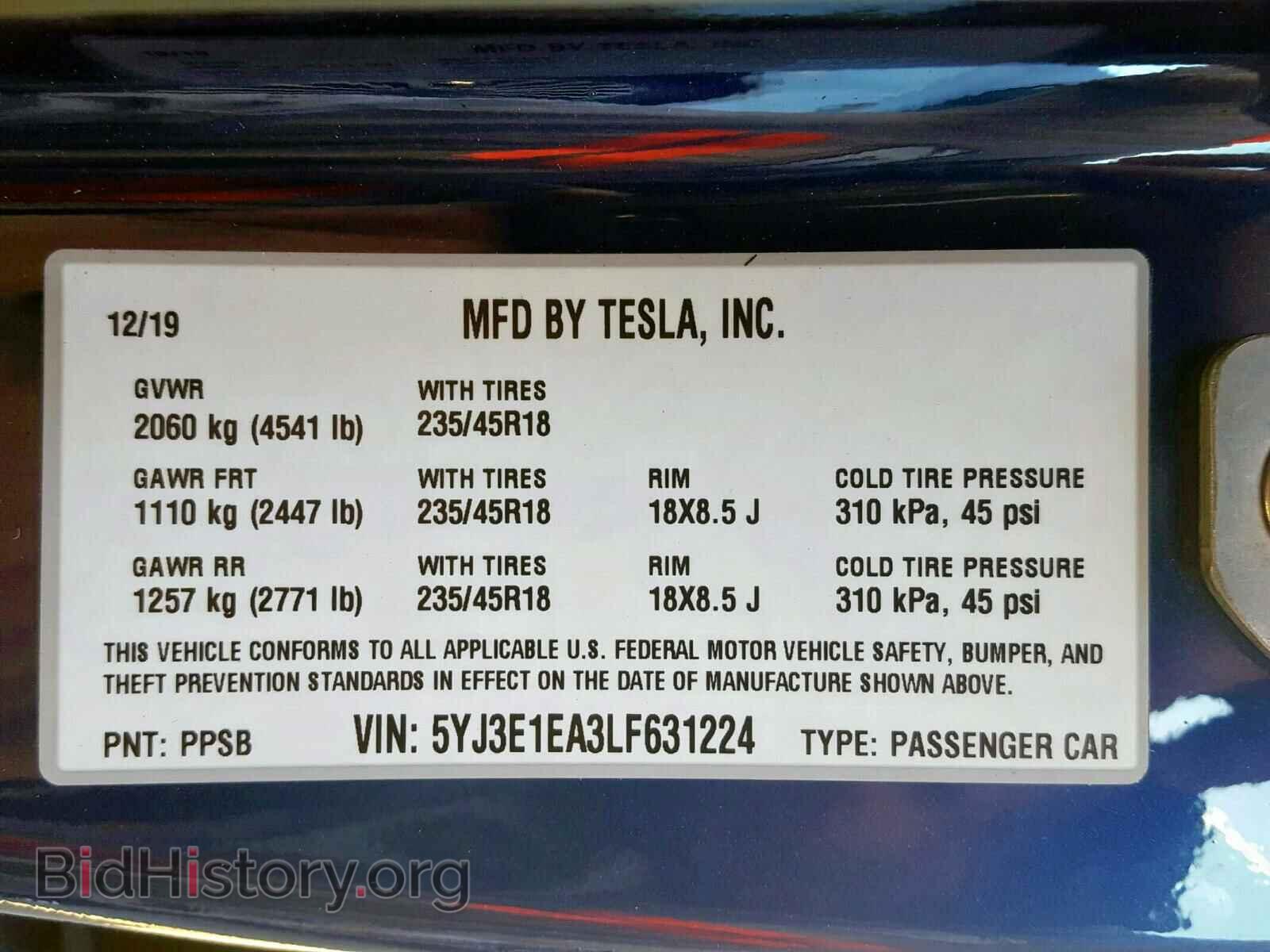 2020 TESLA MODEL 3 - VIN: 5YJ3E1EA3LF631224 - Photo 10