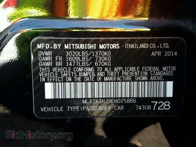 2014 MITSUBISHI MIRAGE - VIN: ML32A3HJ9EH025866 - Фото 10
