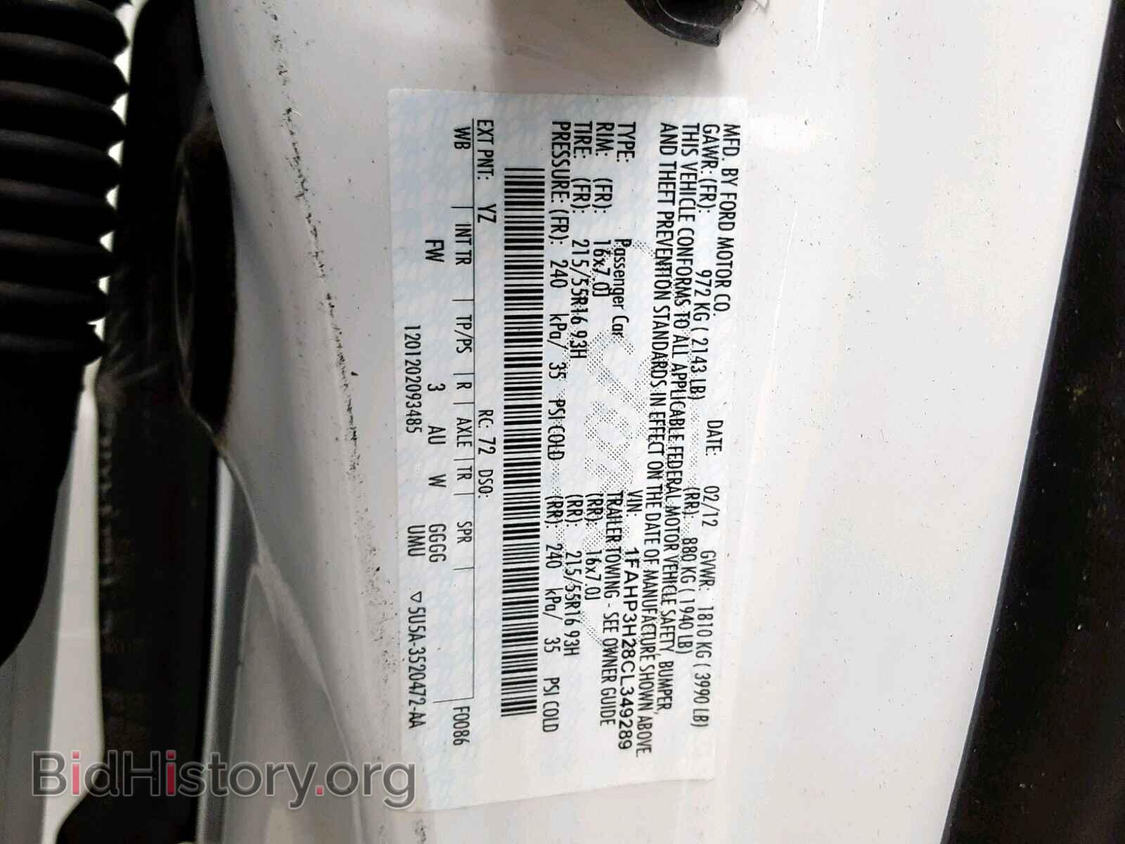 2012 FORD FOCUS - VIN: 1FAHP3H28CL349289 - Фото 10