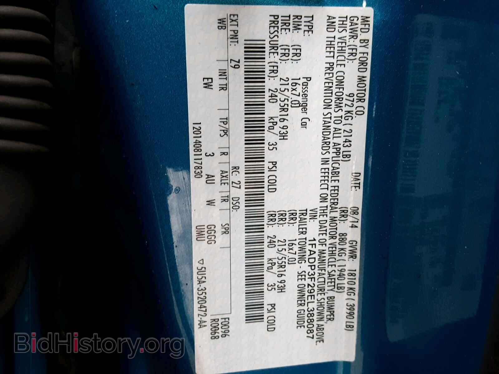 2014 FORD FOCUS - VIN: 1FADP3F29EL388087 - Photo 10