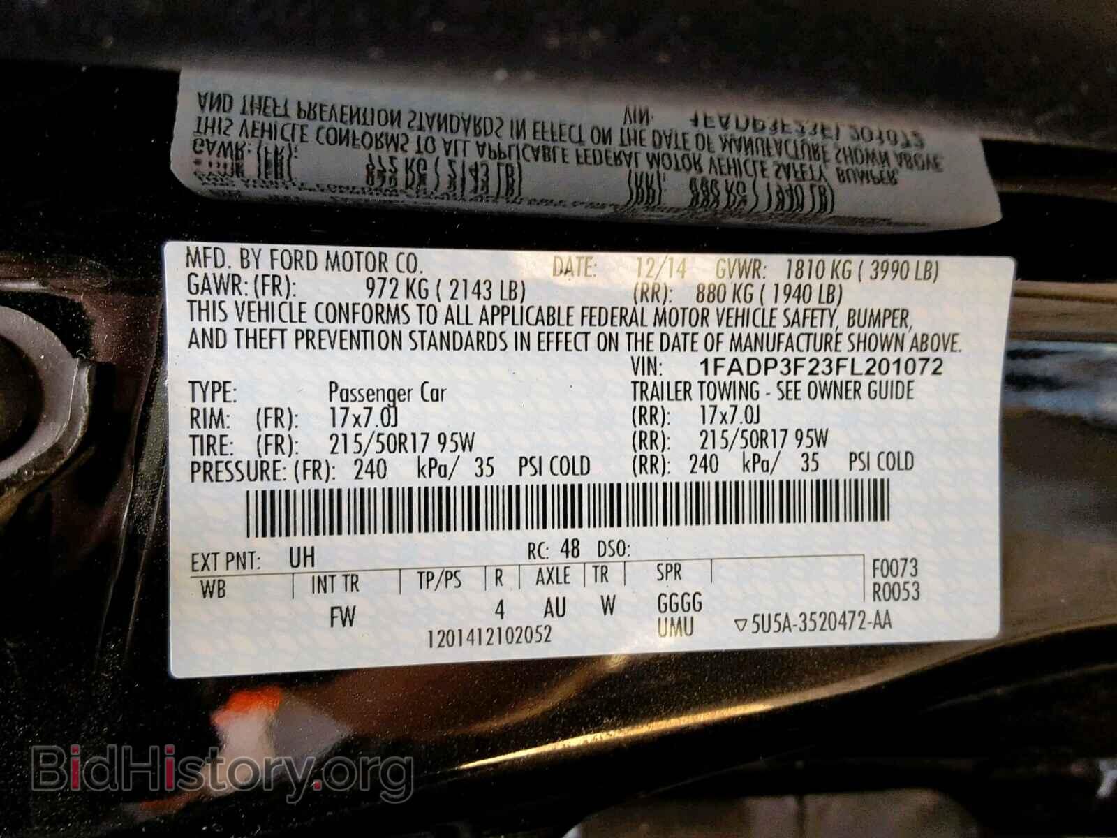 2015 FORD FOCUS SE - VIN: 1FADP3F23FL201072 - Фото 10