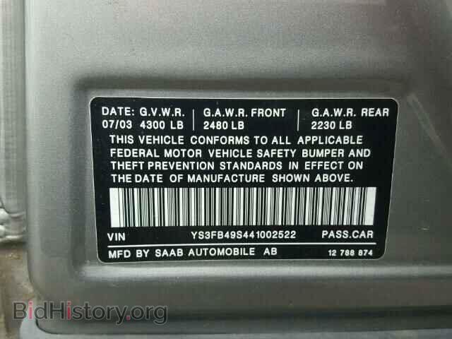 2004 SAAB 9 3 - VIN: YS3FB49S441002522 - Photo 10