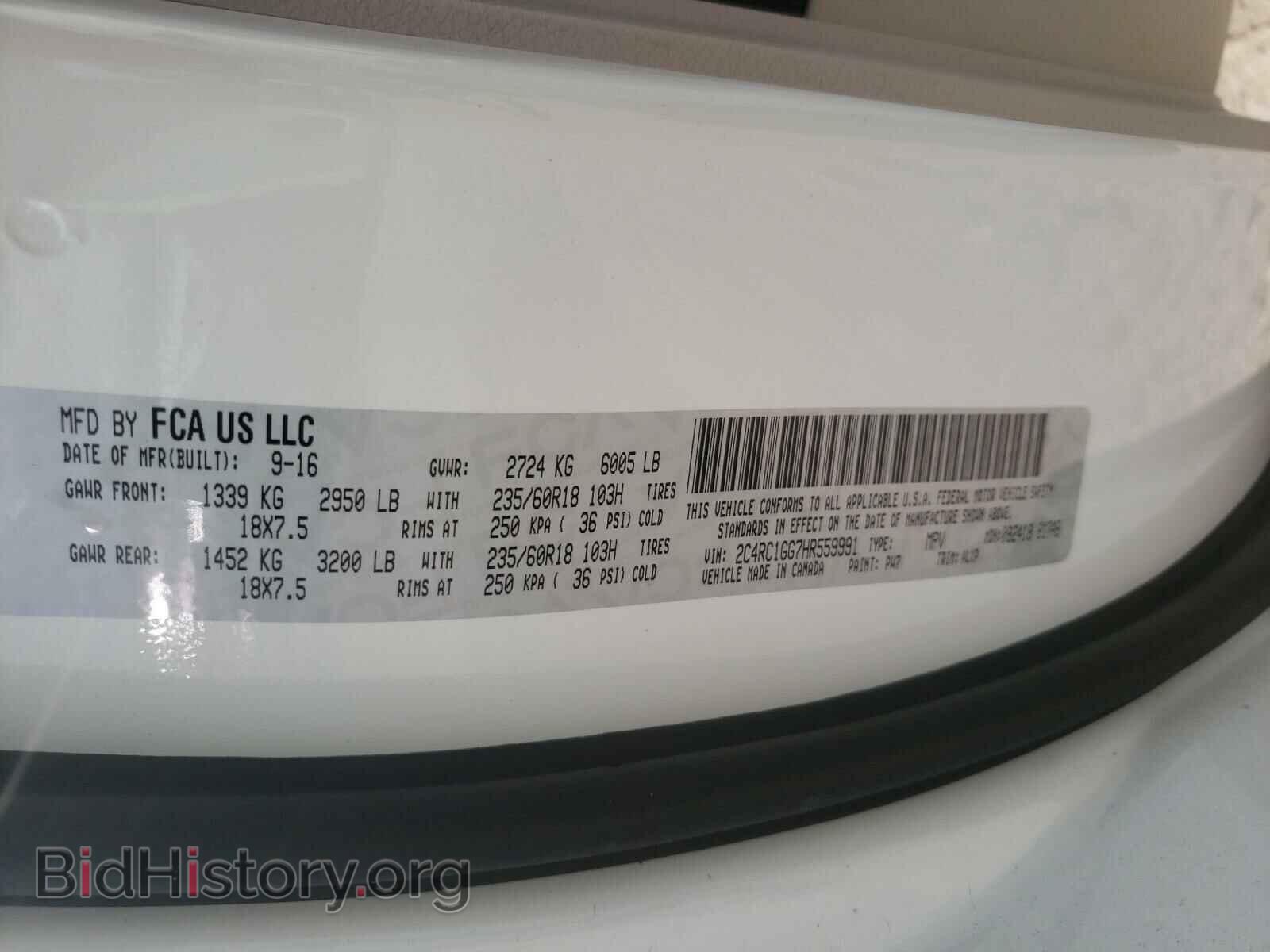 2017 CHRYSLER PACIFICA - VIN: 2C4RC1GG7HR559991 - Photo 10