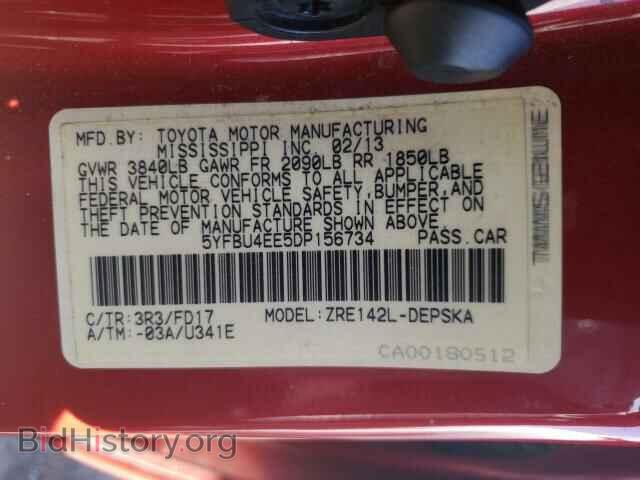 2013 TOYOTA COROLLA - VIN: 5YFBU4EE5DP156734 - Фото 10