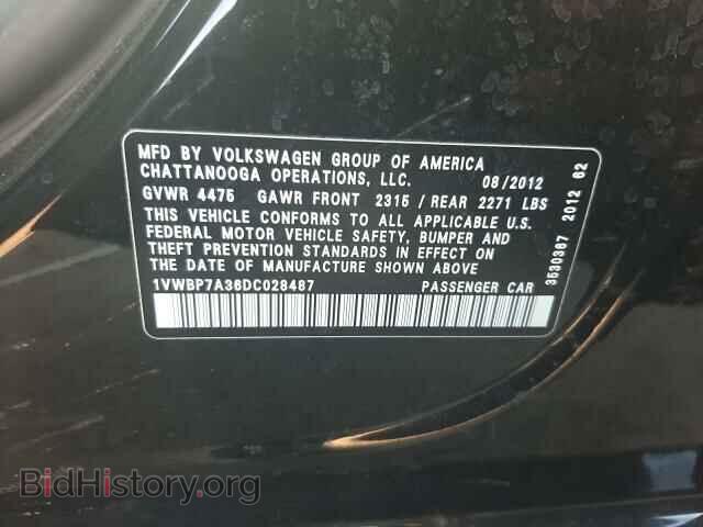 2013 VOLKSWAGEN PASSAT - VIN: 1VWBP7A36DC028487 - Фото 10
