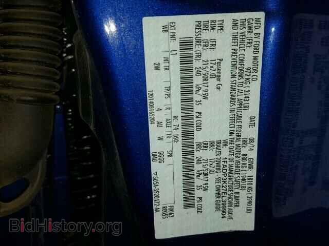 2014 FORD FOCUS - VIN: 1FADP3K27EL399904 - Фото 10