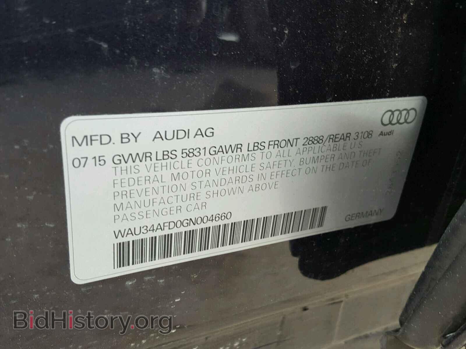2016 AUDI A8 - VIN: WAU34AFD0GN004660 - Фото 10