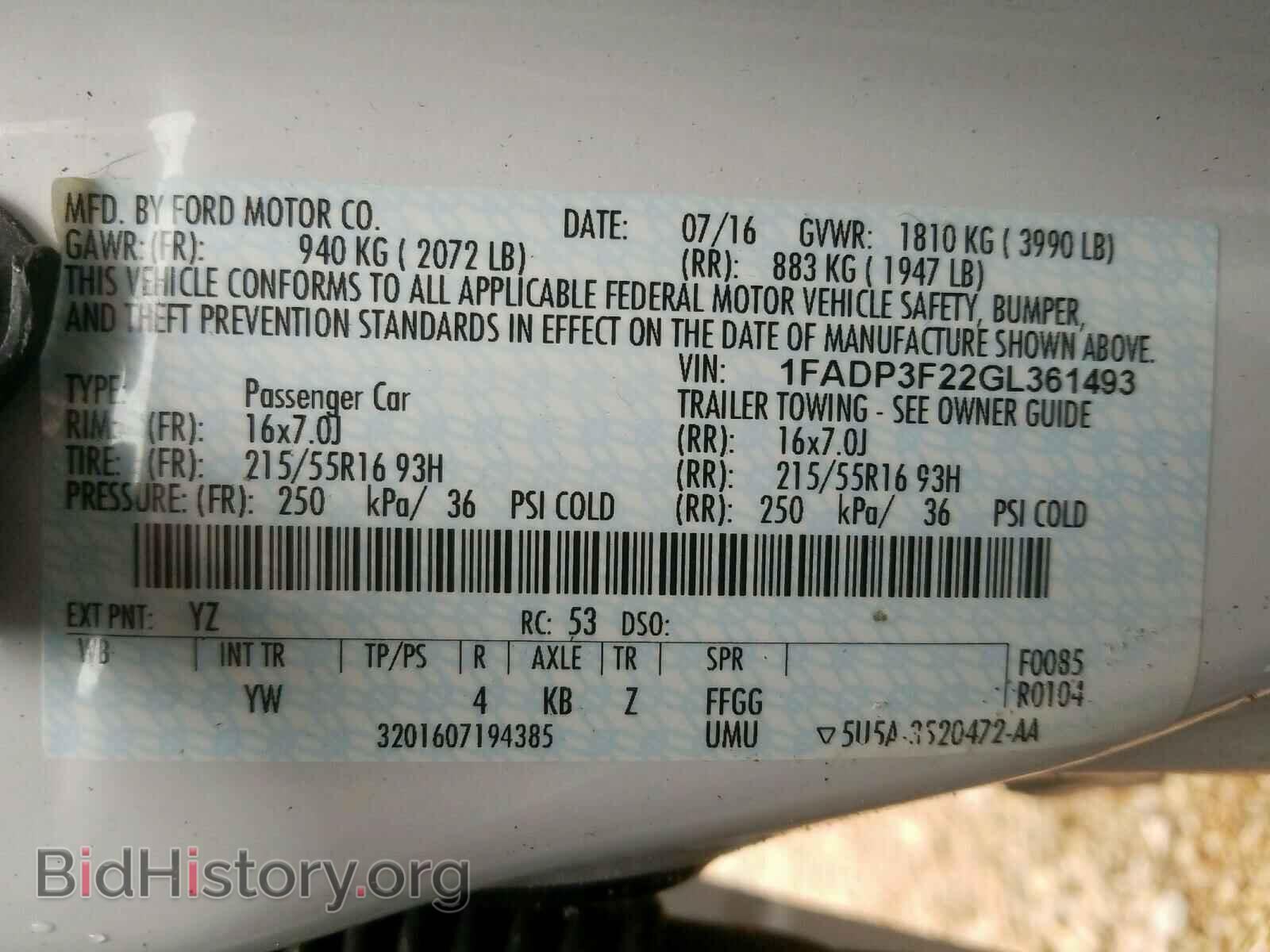 2016 FORD FOCUS - VIN: 1FADP3F22GL361493 - Фото 10